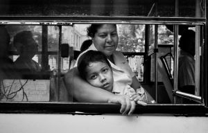 Image: Harvey Stein, Mother and Child on Bus, Veracruz, from the book: Mexico Between Life and Death